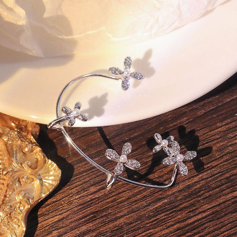 The Blossom Flower Cuff Earrings