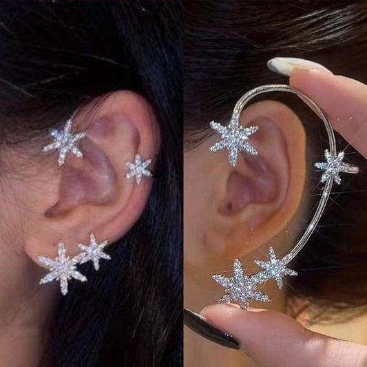 The Angela Snowflake Cuff Earrings