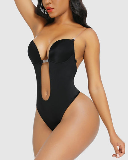 Plunge Bra Thong Body Suit