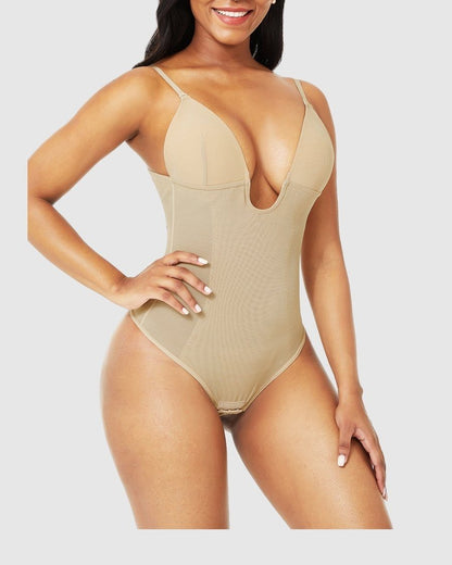 Plunge Shaper Thong Body Suit