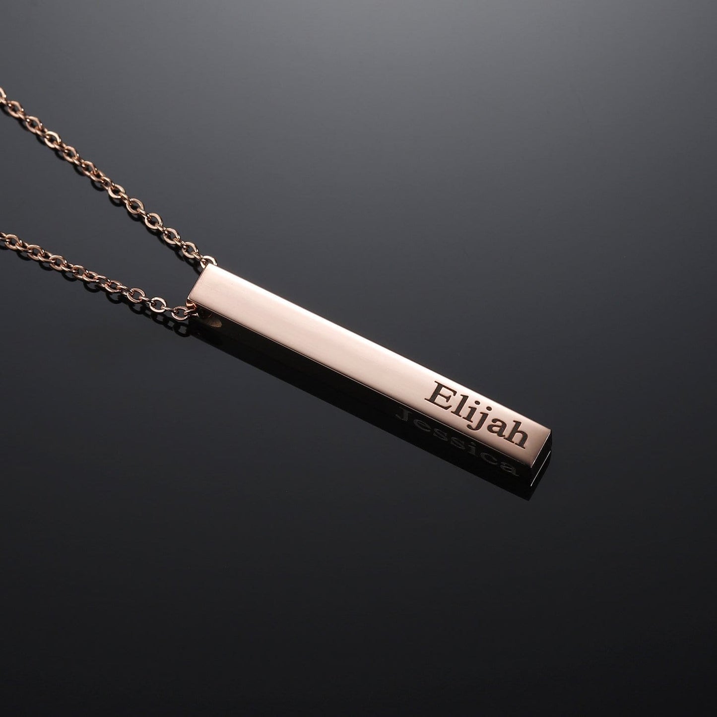 Engraved 3D Bar Necklace