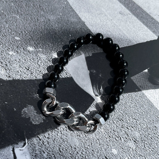 BLACK PEARL CHAIN BRACELET