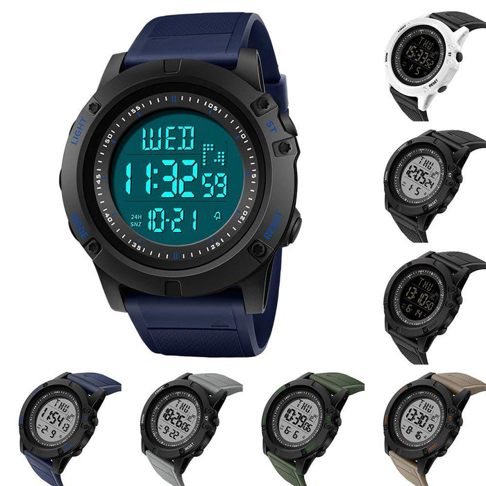 Outdoor Hiking Waterproof Backlight Sports Digital Men Wrist Watch Stopper Alarm