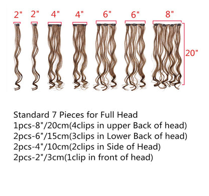 Clip in Hair Extensions 7 Piece 20" Inch